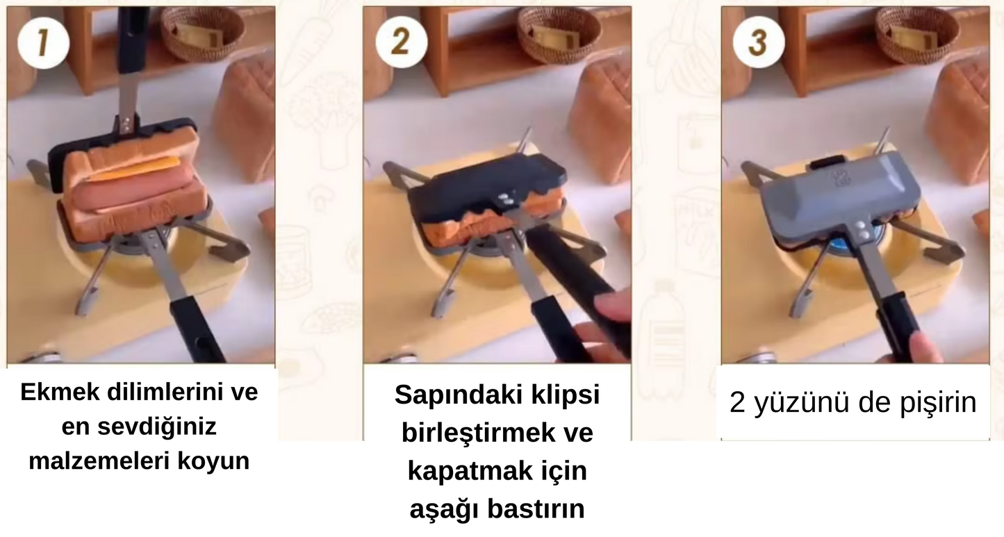 Çift Taraflı Ocak Üstü El Sandviç Makinesi